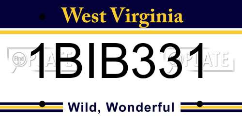 1BIB331 West Virginia License Plate