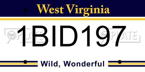 1BID197 West Virginia License Plate