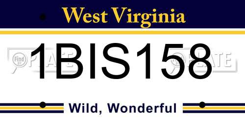 1BIS158 West Virginia License Plate
