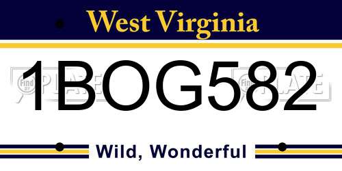 1BOG582 West Virginia License Plate