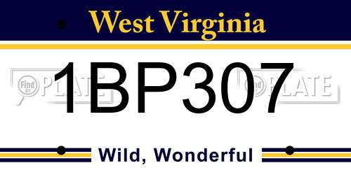 1BP307 West Virginia License Plate