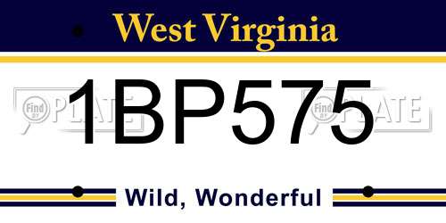 1BP575 West Virginia License Plate
