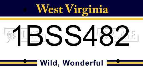 1BSS482 West Virginia License Plate