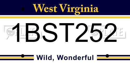 1BST252 West Virginia License Plate
