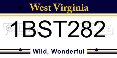 1BST282 West Virginia License Plate