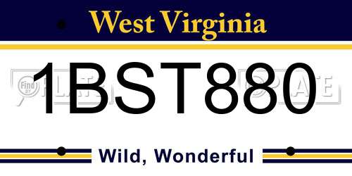 1BST880 West Virginia License Plate