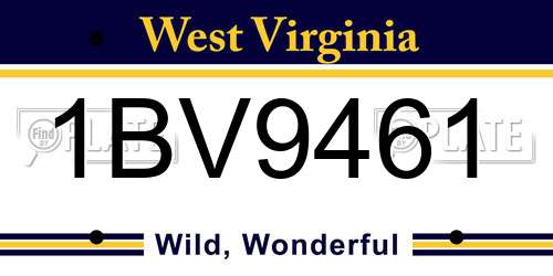 1BV9461 West Virginia License Plate