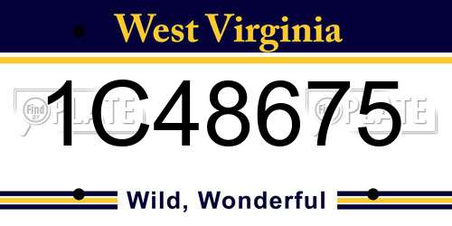 1C48675 West Virginia License Plate
