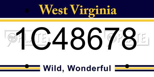 1C48678 West Virginia License Plate