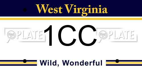 1CC West Virginia License Plate