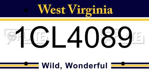 1CL4089 West Virginia License Plate