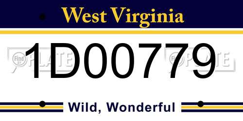 1D00779 West Virginia License Plate