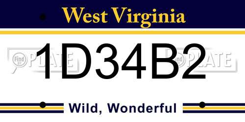 1D34B2 West Virginia License Plate