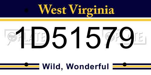 1D51579 West Virginia License Plate
