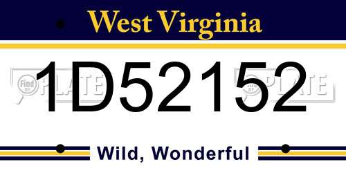 1D52152 West Virginia License Plate