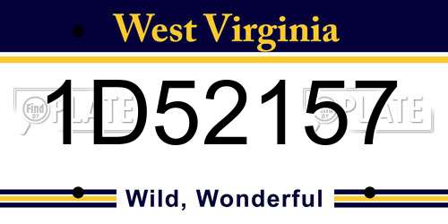 1D52157 West Virginia License Plate