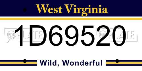 1D69520 West Virginia License Plate