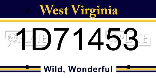 1D71453 West Virginia License Plate