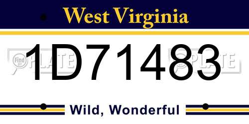 1D71483 West Virginia License Plate