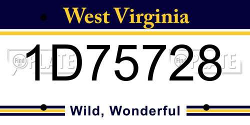 1D75728 West Virginia License Plate
