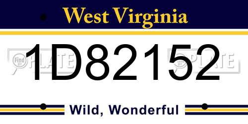1D82152 West Virginia License Plate