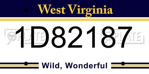 1D82187 West Virginia License Plate