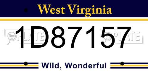 1D87157 West Virginia License Plate