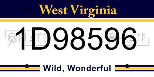 1D98596 West Virginia License Plate
