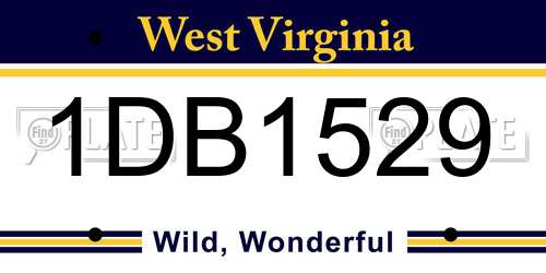 1DB1529 West Virginia License Plate