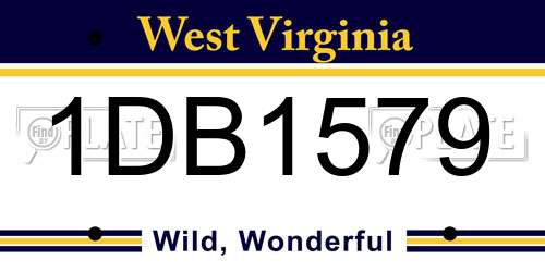 1DB1579 West Virginia License Plate