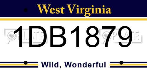 1DB1879 West Virginia License Plate