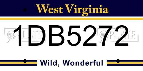 1DB5272 West Virginia License Plate