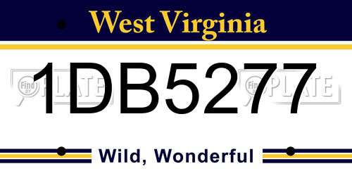 1DB5277 West Virginia License Plate