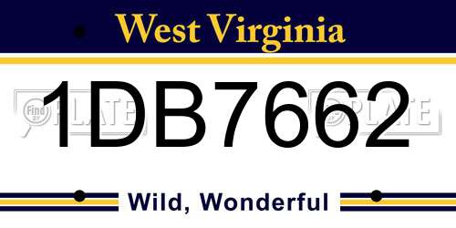 1DB7662 West Virginia License Plate