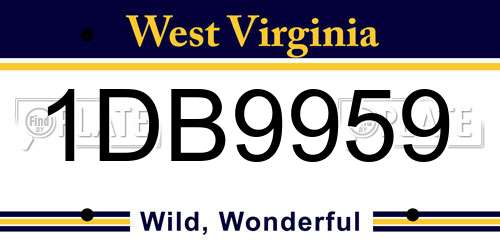 1DB9959 West Virginia License Plate