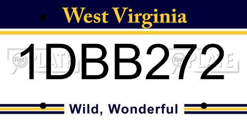 1DBB272 West Virginia License Plate