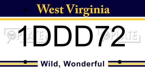 1DDD72 West Virginia License Plate