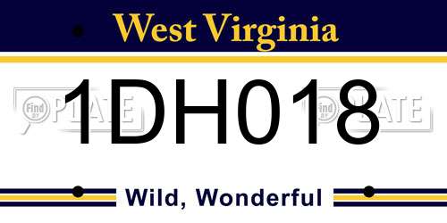 1DH018 West Virginia License Plate