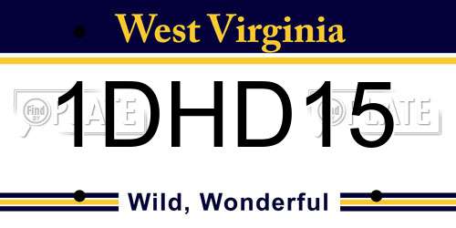 1DHD15 West Virginia License Plate