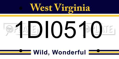 1DI0510 West Virginia License Plate