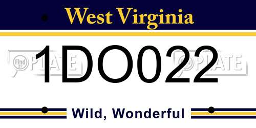 1DO022 West Virginia License Plate