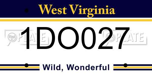 1DO027 West Virginia License Plate