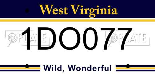 1DO077 West Virginia License Plate
