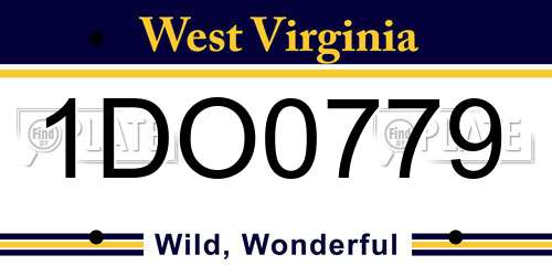 1DO0779 West Virginia License Plate
