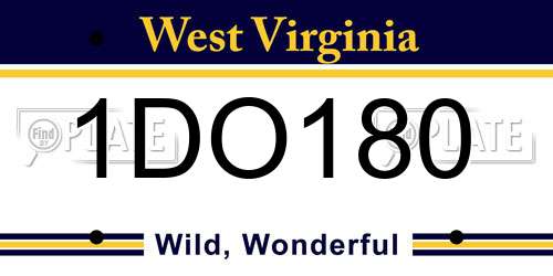 1DO180 West Virginia License Plate