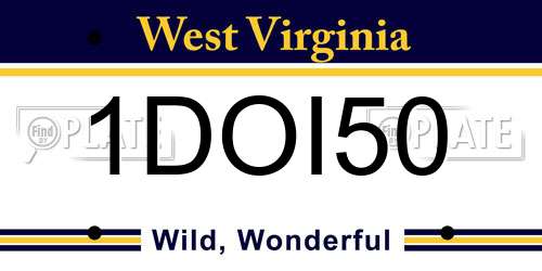1DOI50 West Virginia License Plate