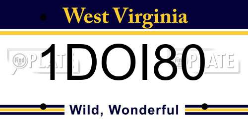 1DOI80 West Virginia License Plate