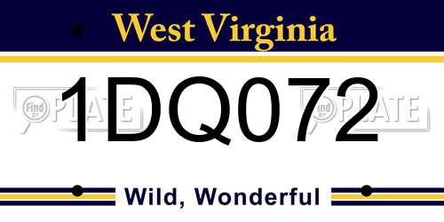 1DQ072 West Virginia License Plate