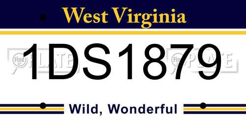 1DS1879 West Virginia License Plate