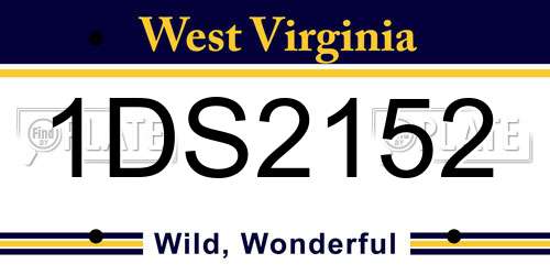 1DS2152 West Virginia License Plate